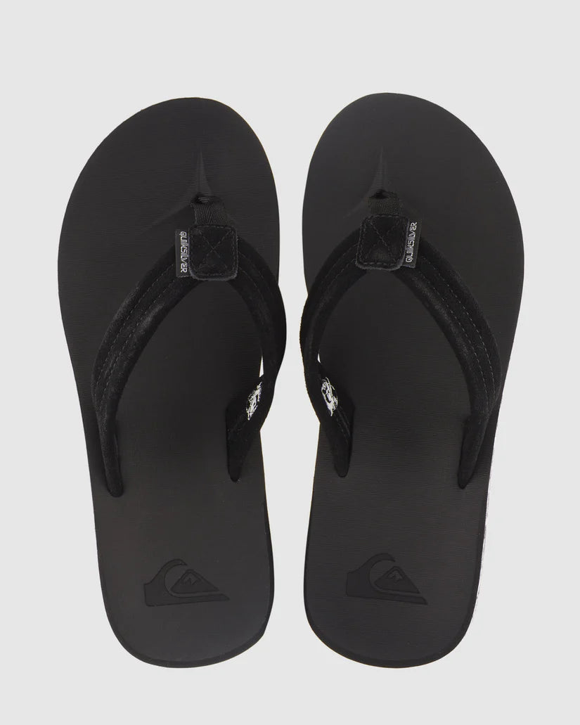 QUIKSILVER CARVER SUEDE RECYCLED SANDALS - BLACK/WHITE