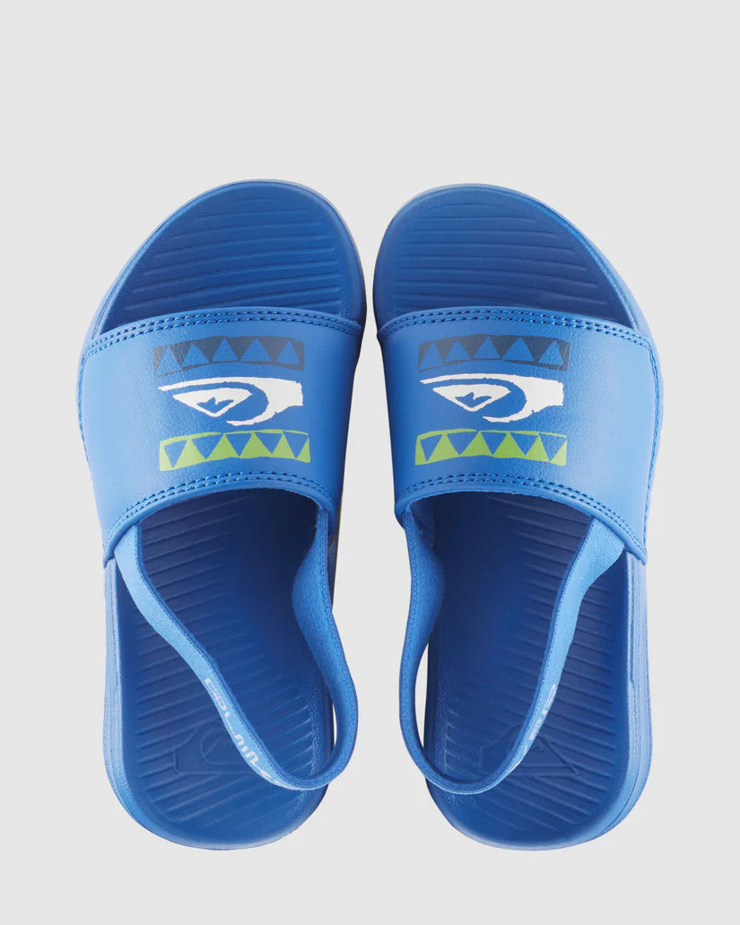 QUIKSILVER KIDS BRIGHT COAST STRAPPED SLIDE - BLUE