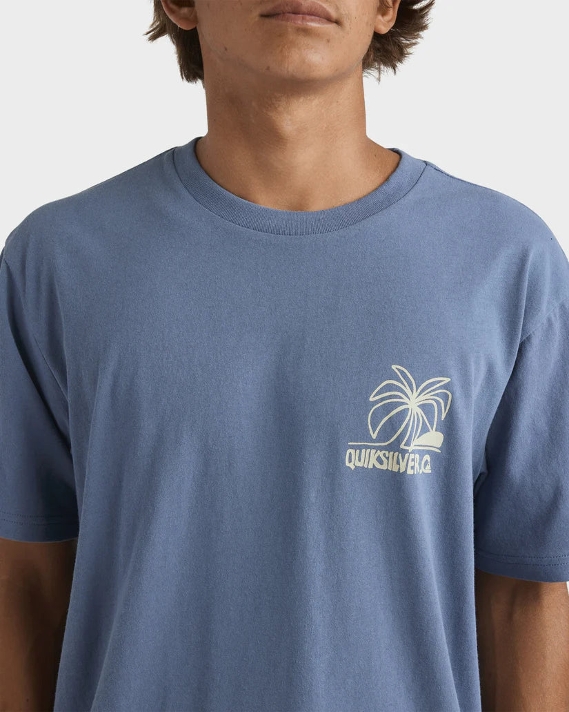 QUIKSILVER  LAZY PALMS SHORT SLEEVE -  CHINA BLUE