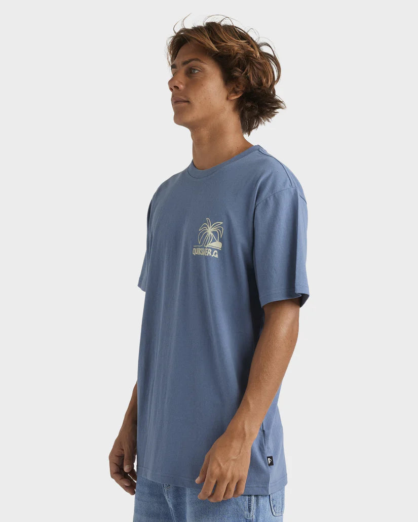 QUIKSILVER  LAZY PALMS SHORT SLEEVE -  CHINA BLUE