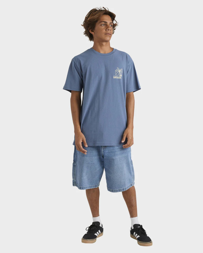 QUIKSILVER  LAZY PALMS SHORT SLEEVE -  CHINA BLUE
