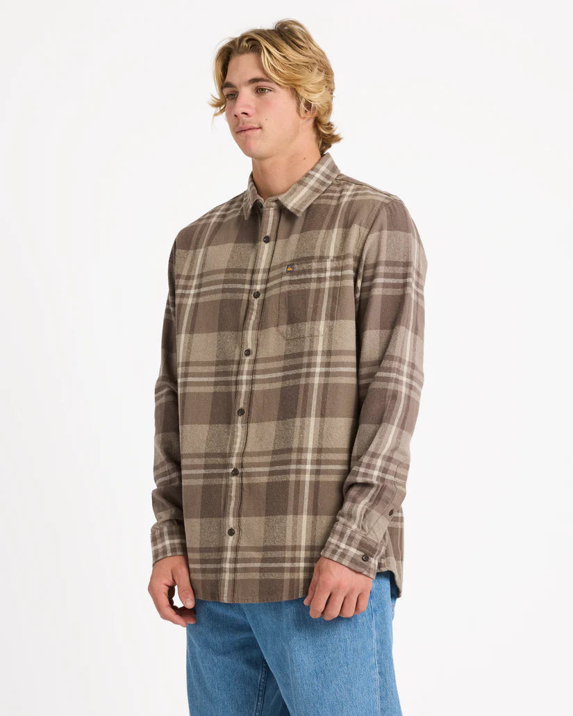 QUIKSILVER MENS SCRIBE PLAID LONG SLEEVE SHIRT - SENECA ROCK SCRIBE PLAID