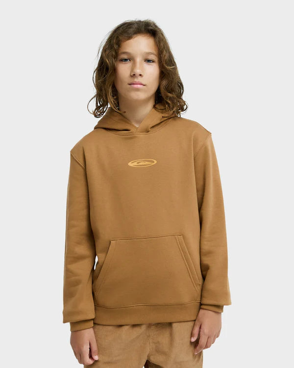 QUIKSILVER QUIK GLOBE HOODIE YOUTH - TABACCO BROWN