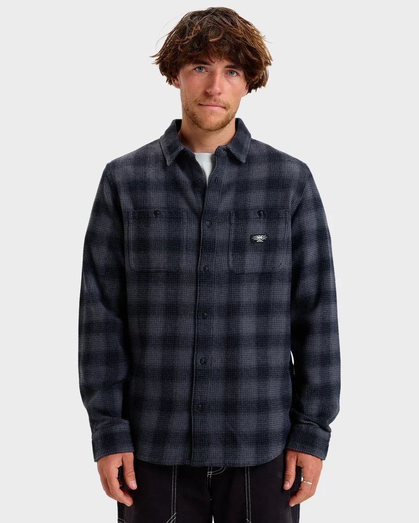 QUIKSILVER SHADY TIMES FLANNEL - IRON GATE SHADY