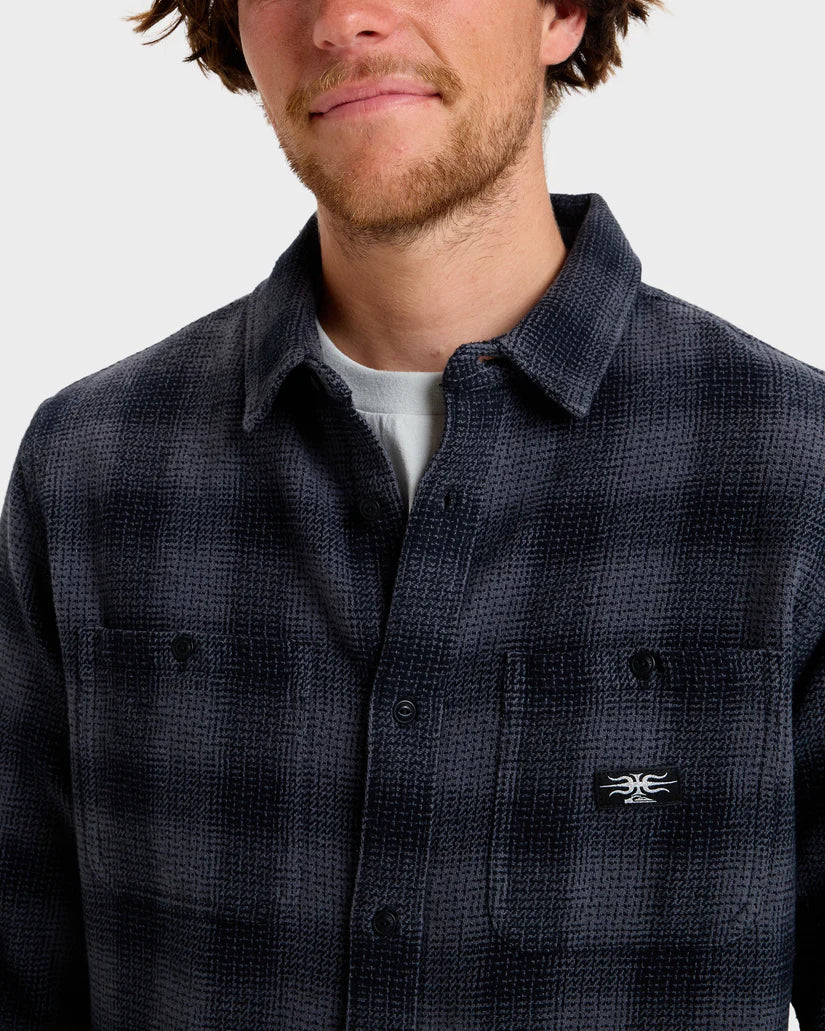 QUIKSILVER SHADY TIMES FLANNEL - IRON GATE SHADY
