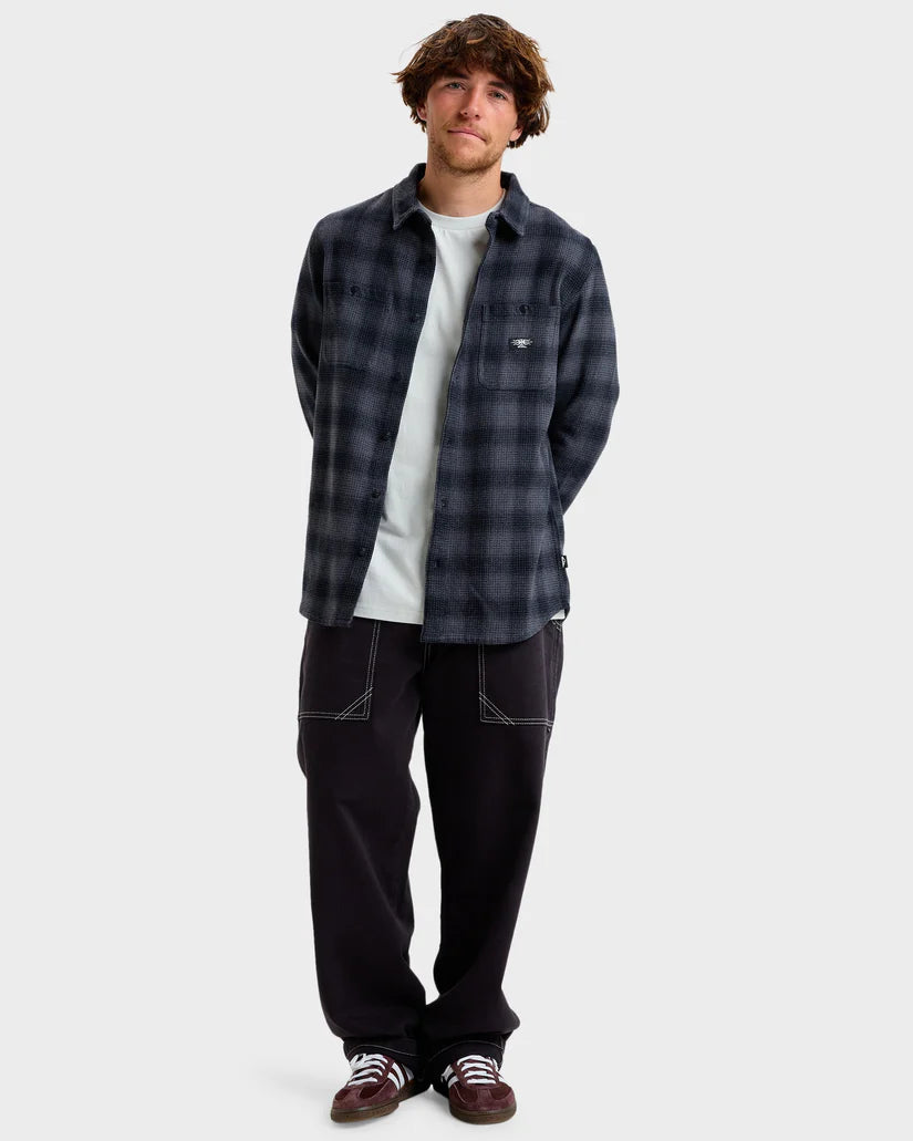 QUIKSILVER SHADY TIMES FLANNEL - IRON GATE SHADY