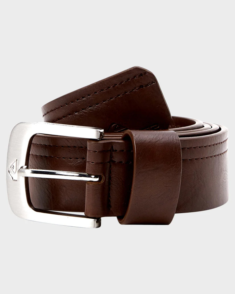 QUIKSILVER STITCHIN BELT - CHOCOLATE BROWN