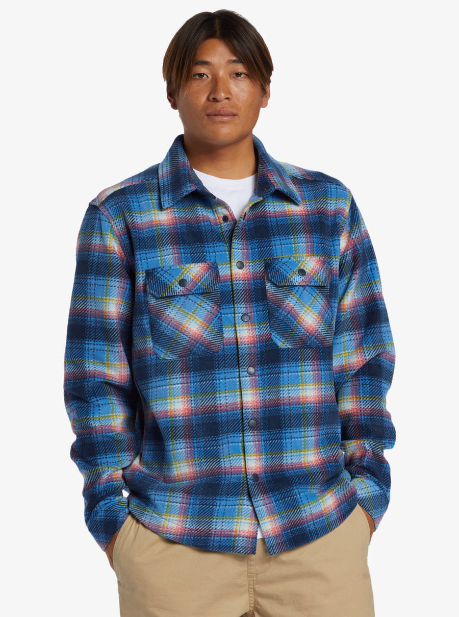 QUIKSILVER SURF DAYS LONG SLEEVE SHIRT- STAR SAPHIRE PLAID