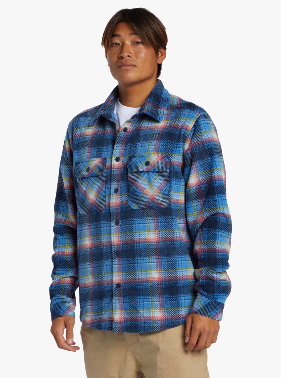 QUIKSILVER SURF DAYS LONG SLEEVE SHIRT- STAR SAPHIRE PLAID