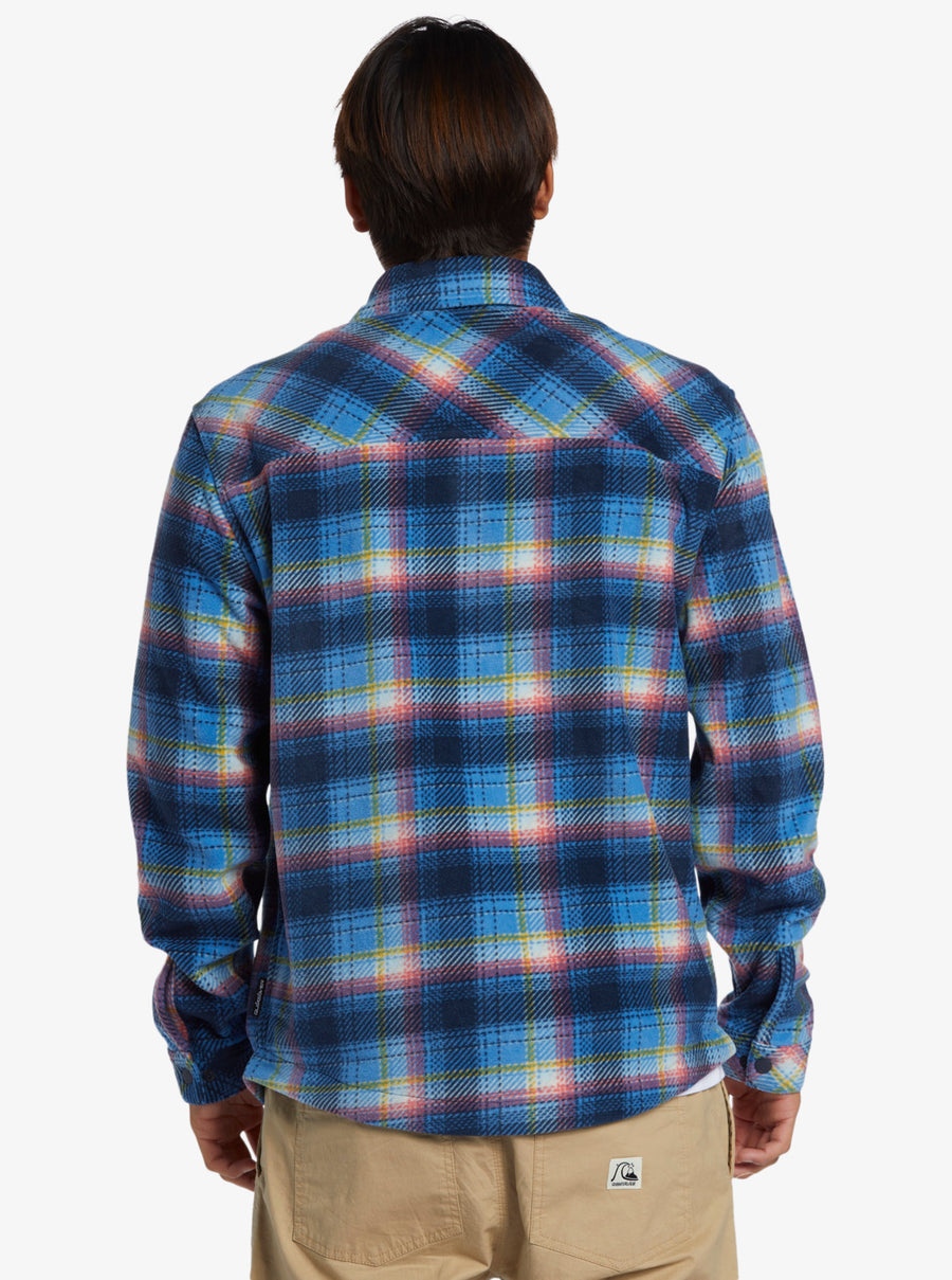 QUIKSILVER SURF DAYS LONG SLEEVE SHIRT- STAR SAPHIRE PLAID