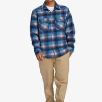 QUIKSILVER SURF DAYS LONG SLEEVE SHIRT- STAR SAPHIRE PLAID