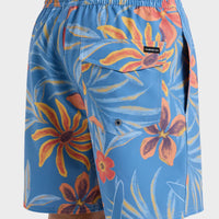 QUIKSILVER  SURFSILK STRAIGHT VOLLEY 17NB - CORONET BLUE NATURAL SURREALIS