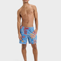 QUIKSILVER  SURFSILK STRAIGHT VOLLEY 17NB - CORONET BLUE NATURAL SURREALIS