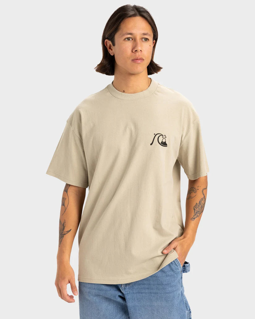 QUIKSILVER MENS TAIL SPIN SS - ABBEY STONE