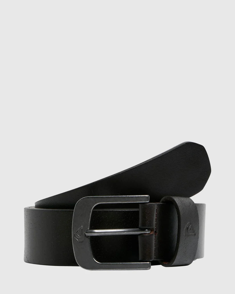 QUIKSILVER THE EVERYDAILY LEATHER BELT - BLACK