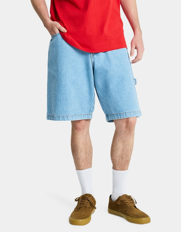 QUIKSILVER YG BAGGY DENIM SHORT - INDIGO LIGHT