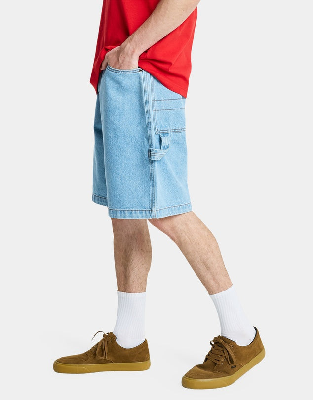 QUIKSILVER YG BAGGY DENIM SHORT - INDIGO LIGHT
