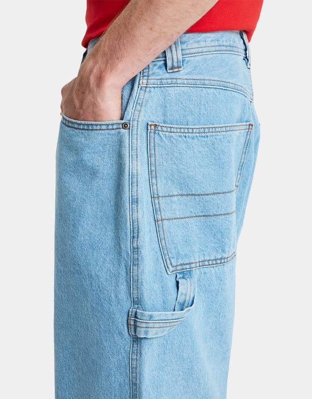 QUIKSILVER YG BAGGY DENIM SHORT - INDIGO LIGHT