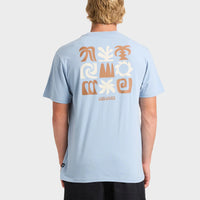 QUIKSILVER  ABSTRACT CHAOS SHORT SLEEVE TEE - ASHLEY BLUE