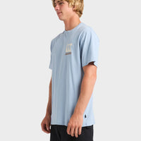 QUIKSILVER  ABSTRACT CHAOS SHORT SLEEVE TEE - ASHLEY BLUE