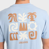 QUIKSILVER  ABSTRACT CHAOS SHORT SLEEVE TEE - ASHLEY BLUE
