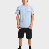 QUIKSILVER  ABSTRACT CHAOS SHORT SLEEVE TEE - ASHLEY BLUE