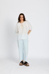 FLORENCE BOHEMIA DAISY TOP - WHITE