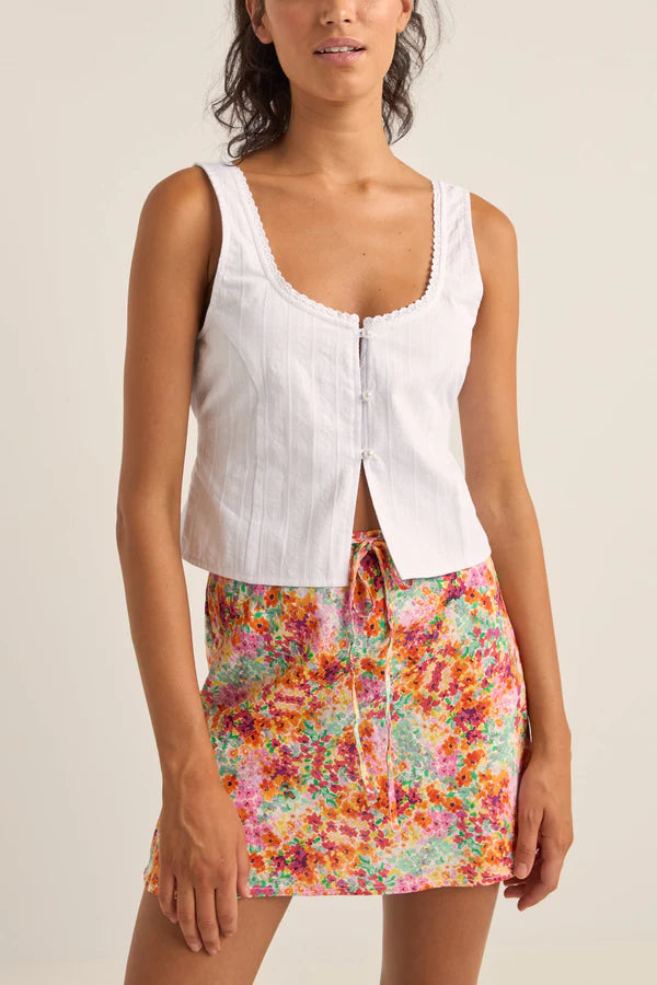 RHYTHM  BRIGHTON BUTTON TOP - WHITE