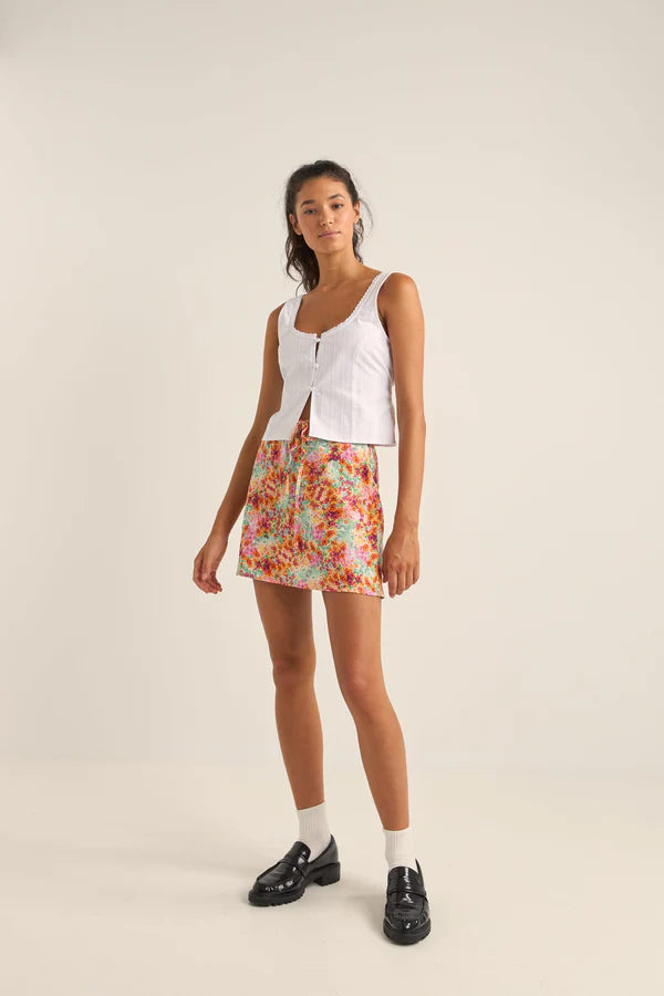 RHYTHM  BRIGHTON BUTTON TOP - WHITE