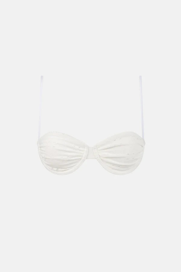 RHYTHM BRIGHTON  EYELET PICO UNDERWIRE TOP - IVORY