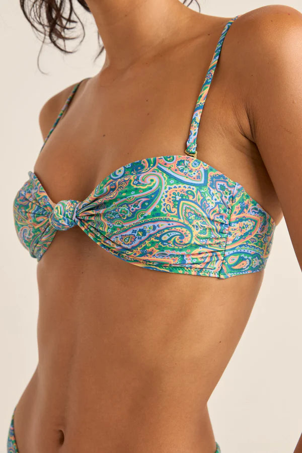 RHYTHM CABO PAISLEY KNOT BANDEAU TOP