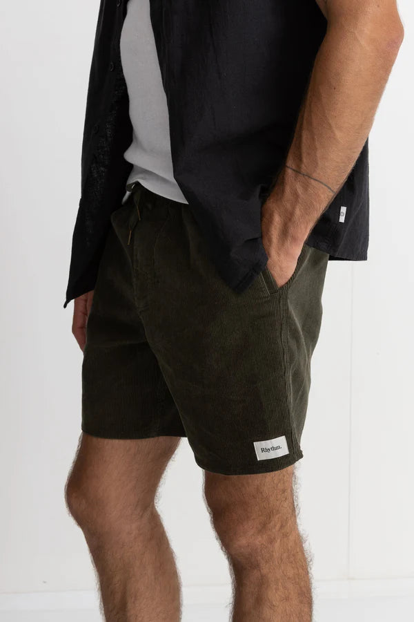 RHYTHM CLASSIC CORD JAM SHORT -  OLIVE