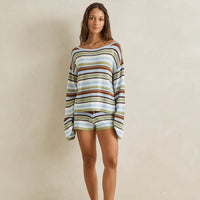 RHYTHM FRANKIE STRIPE KNIT SHORT - MARINE GREEN