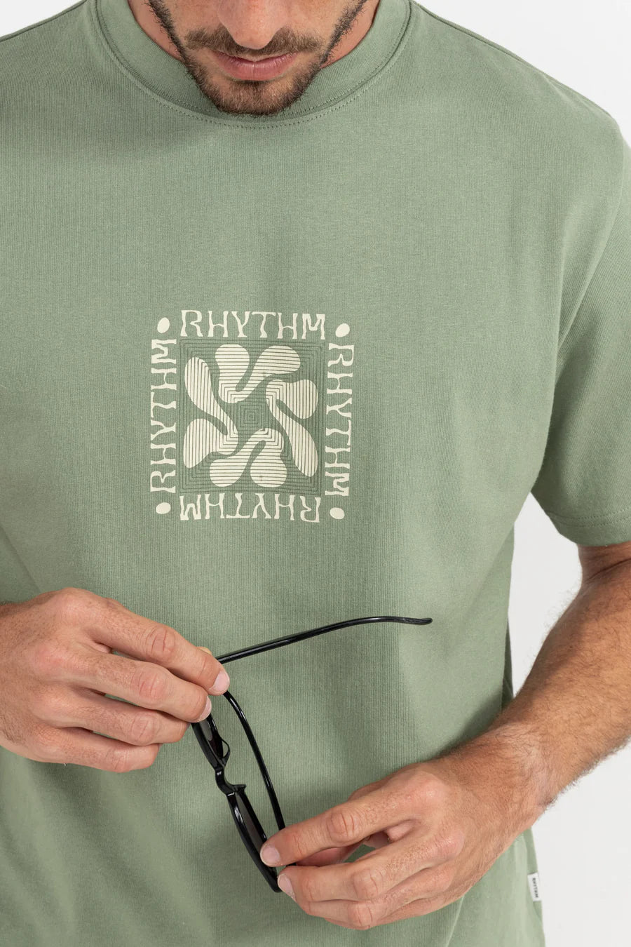 RHYTHM GRANGE VINTAGE SHORT SLEEVE T-SHIRT - SAGE
