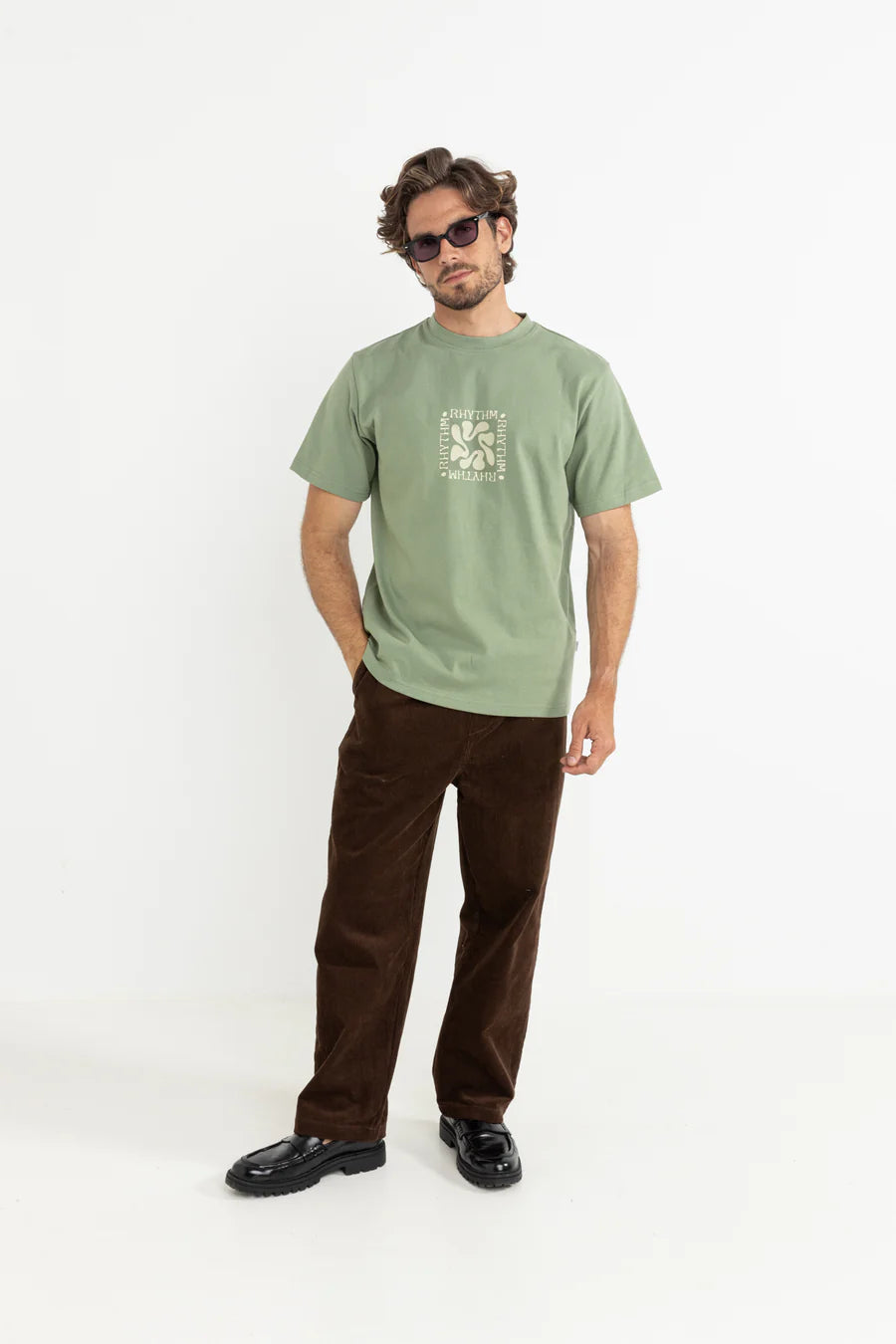 RHYTHM GRANGE VINTAGE SHORT SLEEVE T-SHIRT - SAGE