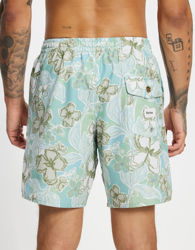 RHYTHM IN BLOOM BEACH SHORT - SEA BLUE
