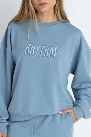 RHYTHM INSIDER CREW NECK FLEECE - DUSTY BLUE