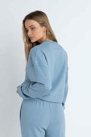 RHYTHM INSIDER CREW NECK FLEECE - DUSTY BLUE