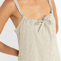 RHYTHM LOLA CHECK SLIP DRESS - OLIVE