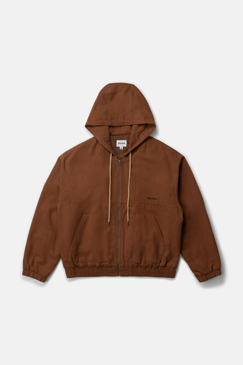 RHYTHM MENS HOODED WORK JACKET - VINTAGE BROWN