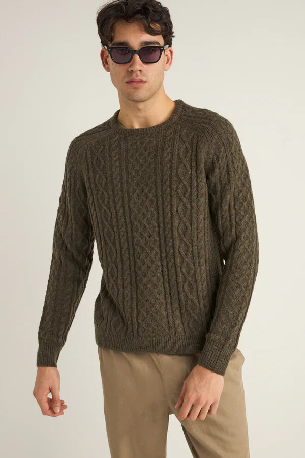 RHYTHM MOHAIR FISHERMANS KNIT - FATIGUE