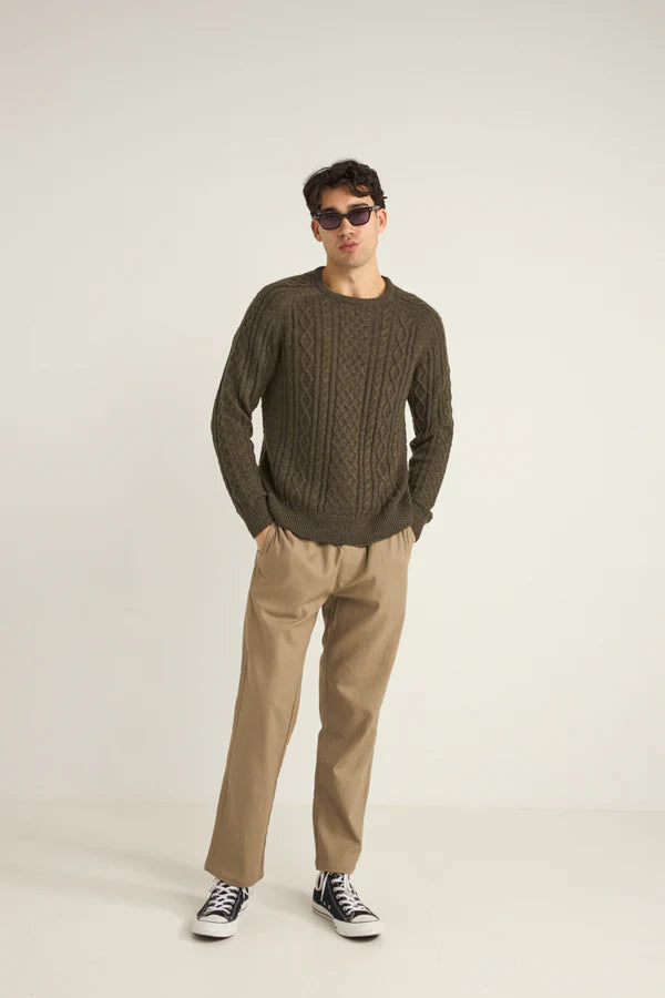 RHYTHM MOHAIR FISHERMANS KNIT - FATIGUE