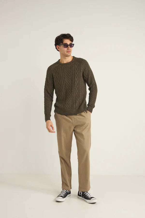RHYTHM MOHAIR FISHERMANS KNIT - FATIGUE