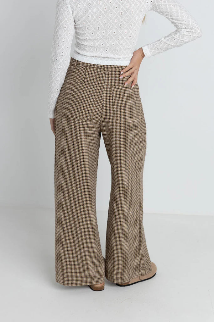 RHYTHM MOLLIE CHECK PANT - CHOCOLATE