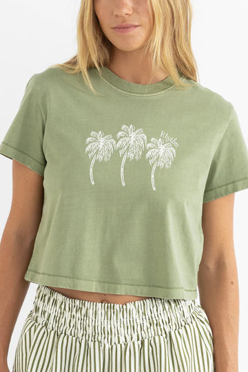 RHYTHM PALMS CROP CREW TEE - PALM