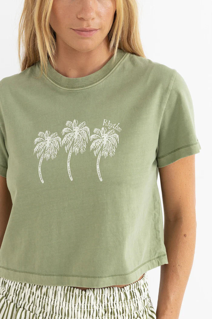 RHYTHM PALMS CROP CREW TEE - PALM