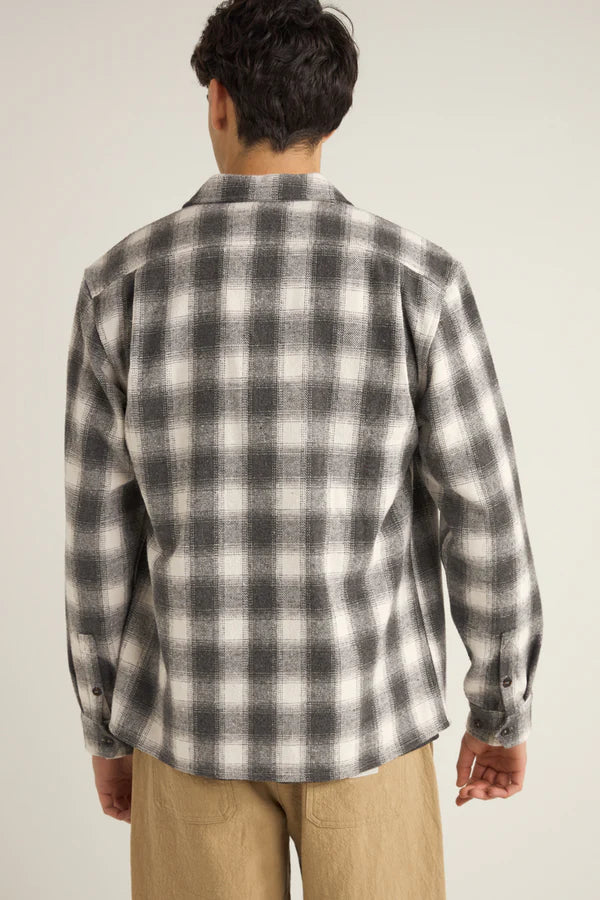 RHYTHM PLAID LS FLANNEL SHIRT - ASH