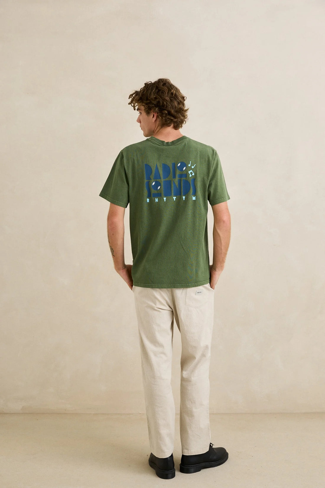 RHYTHM RADIO SOUNDS VINTAGE SHORT SLEEVED SHIRT - DILL