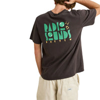 RHYTHM RADIO SOUNDS VINTAGE SHORT SLEEVE T-SHIRT - VINTAGE BLACK/BROWN