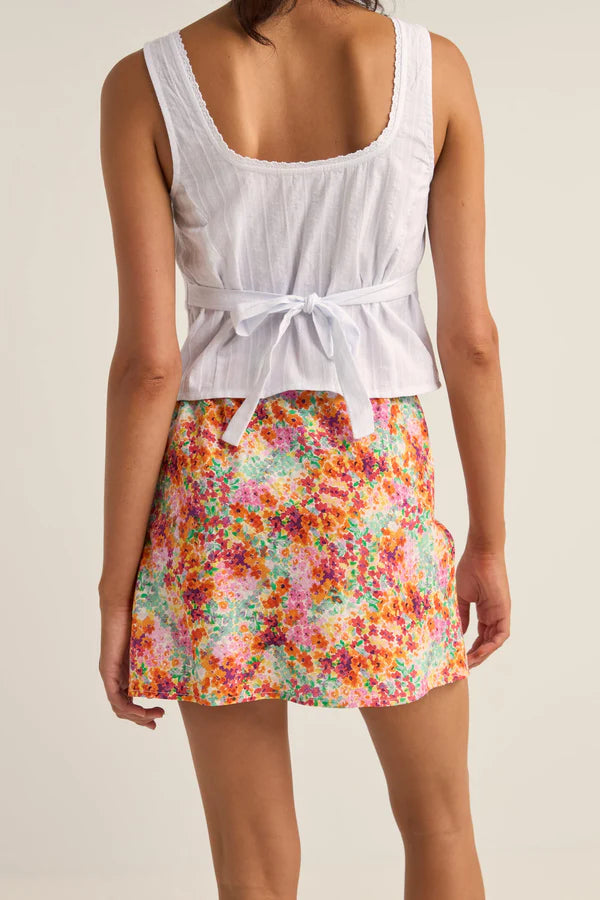 RHYTHM SIERRA FLORAL BIAS CUT MINI SKIRT - ORANGE